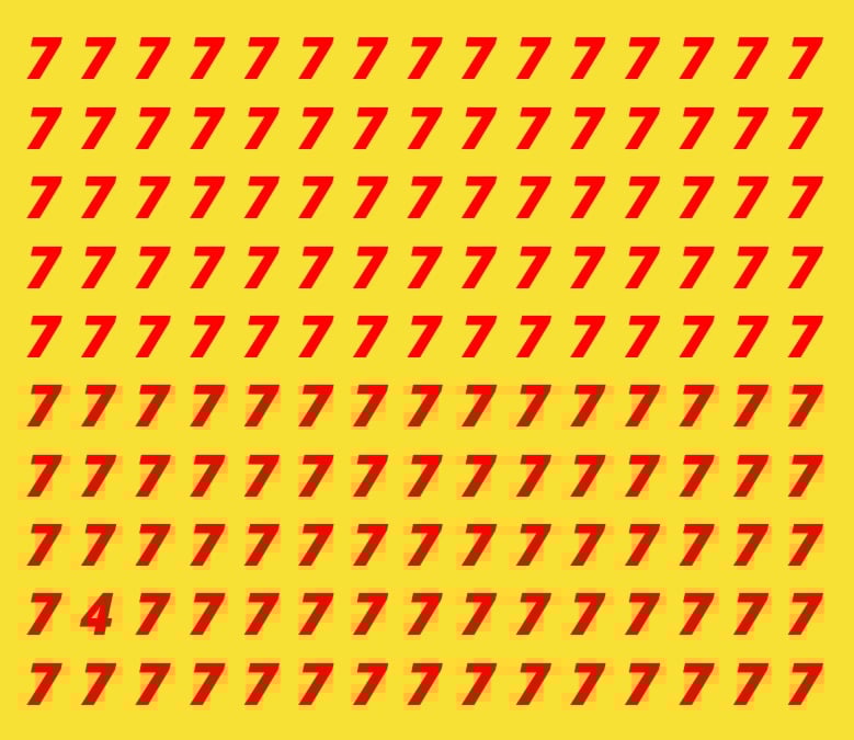 Raskite paveikslėlyje skaičių 4